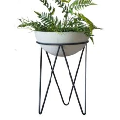 Liva Metal Planter Grey 400x610Mm