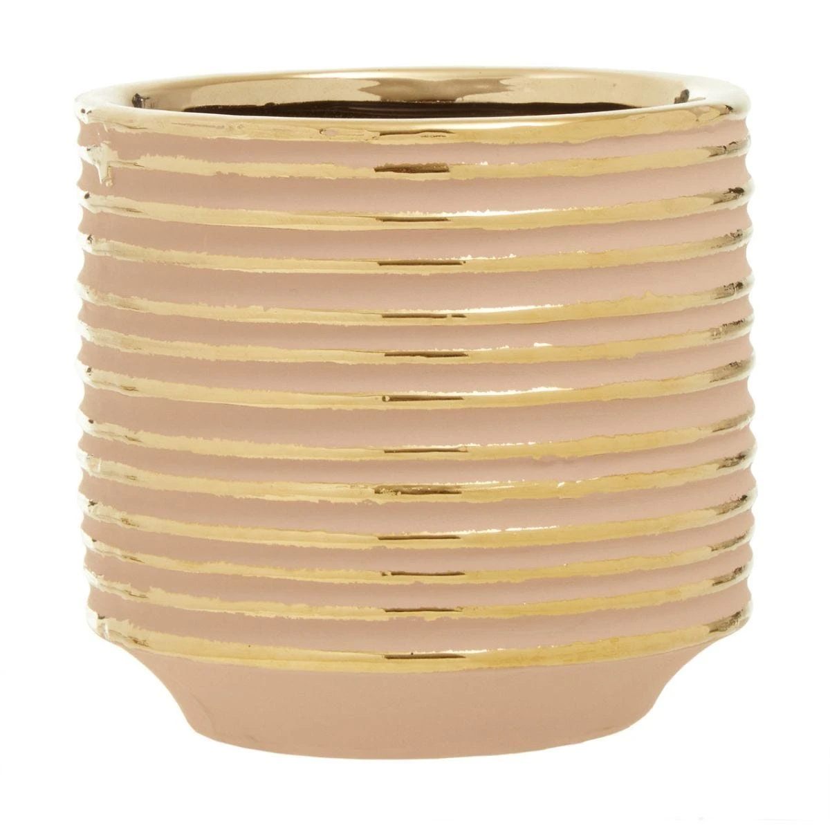Interiors By Ph Small Ceramic Planter Blush Gold Stripe