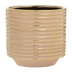Interiors By Ph Large Ceramic Planter Blush Gold Stripe