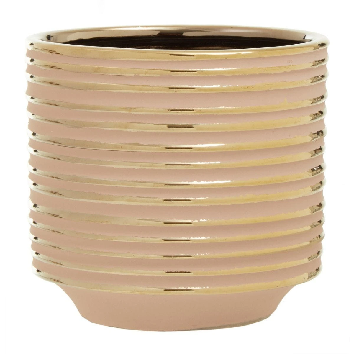 Interiors By Ph Large Ceramic Planter Blush Gold Stripe