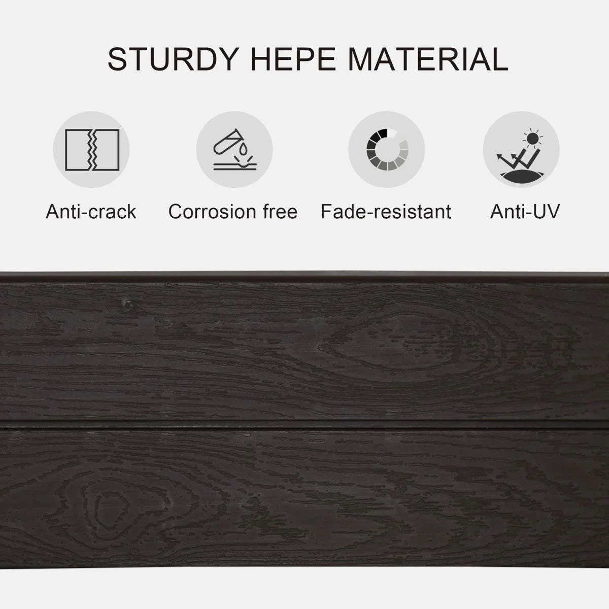 Outsunny Raised Garden Bed For Veggies Flowers 6 Panels Outdoor Planter Box - Brown - Image 5