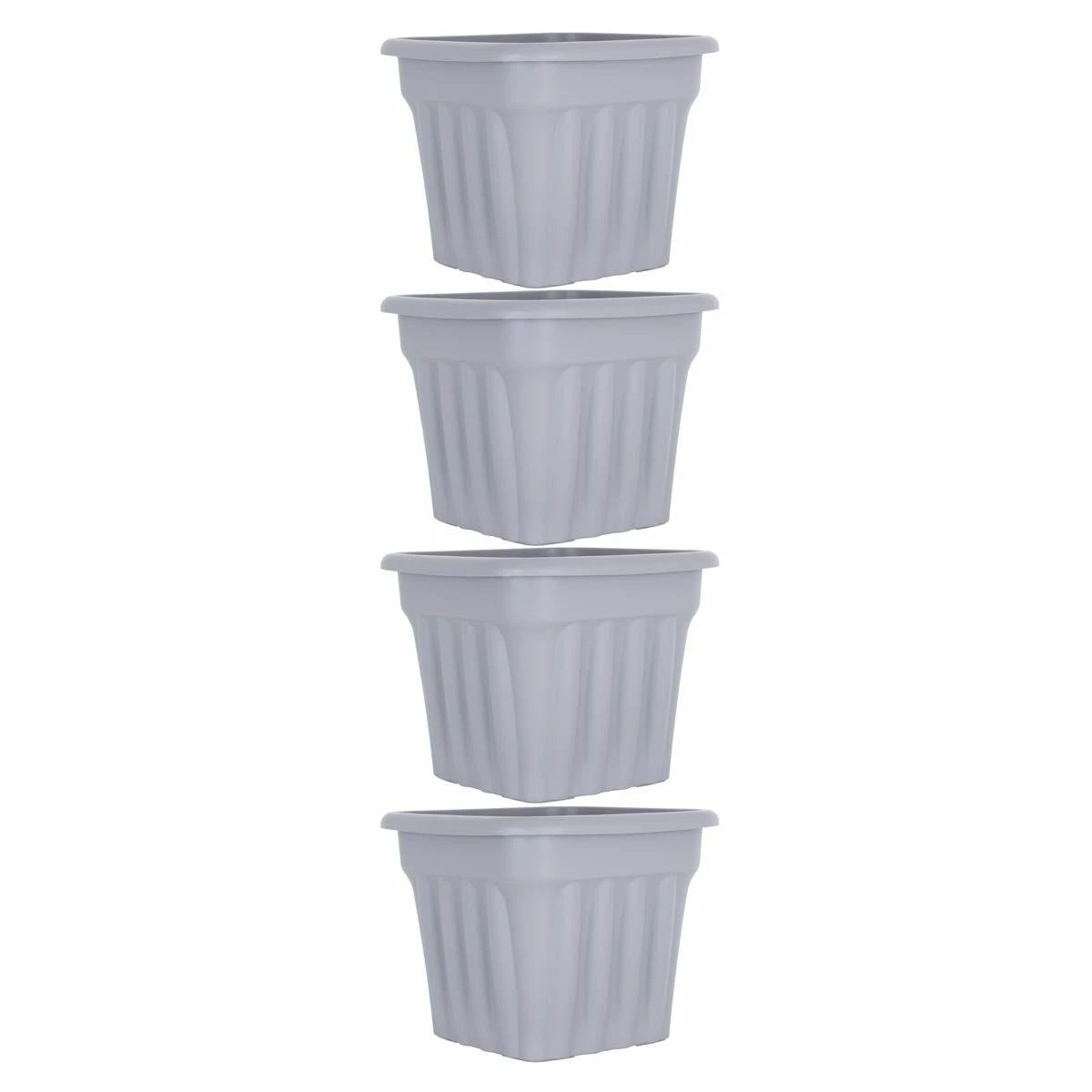 Wham Set 4 Vista 49cm Square Planter Upcycle Grey - Image 2
