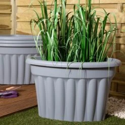 Wham Set 4 Vista 49cm Corner Planter Upcycle Grey