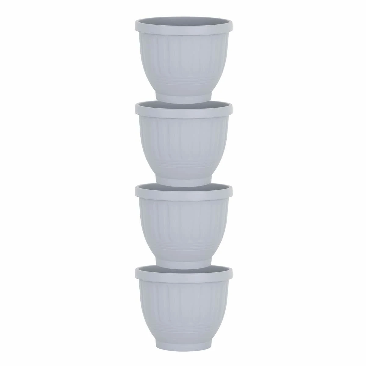 Wham Set 4 Etruscan 30.5cm Round Planter Soft Grey - Image 2