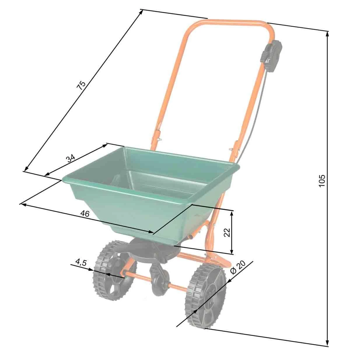 Tectake 402424 Fertilizer Spreader Cart - Green - Image 8