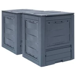 Vidaxl Garden Composters 2 Pcs Grey 60X60X73cm 520 L