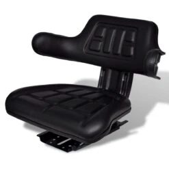 VidaXL Tractor Seat With Backrest Black