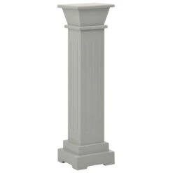 VidaXL Classic Square Pillar Plant Stand Grey 17x17x66 Cm MDF
