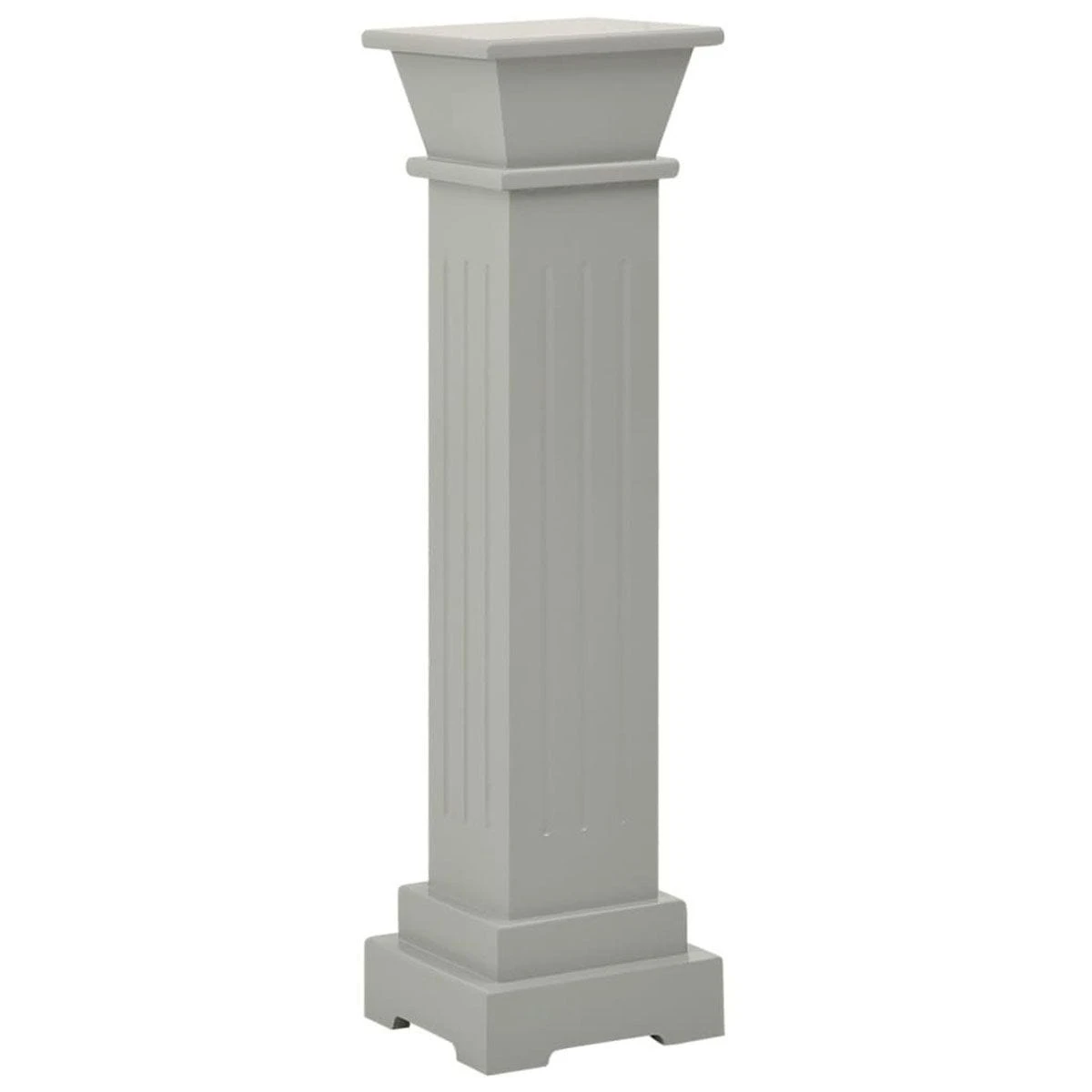 VidaXL Classic Square Pillar Plant Stand Grey 17x17x66 Cm MDF