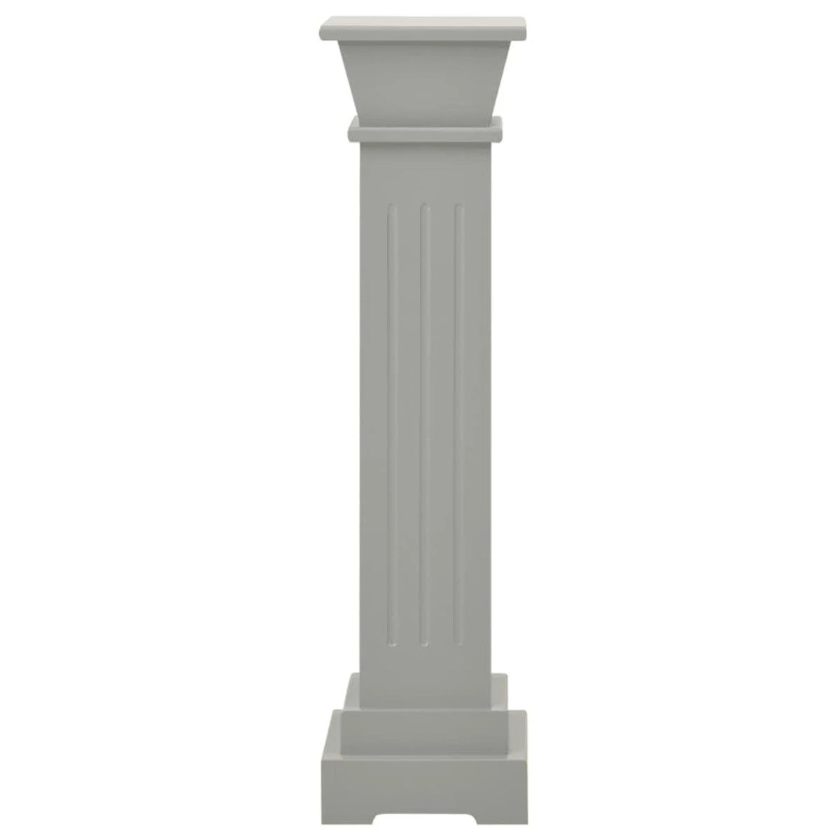 VidaXL Classic Square Pillar Plant Stand Grey 17x17x66 Cm MDF - Image 3