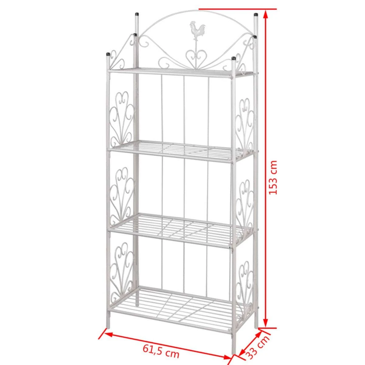 VidaXL Plant Rack Square White - Image 4