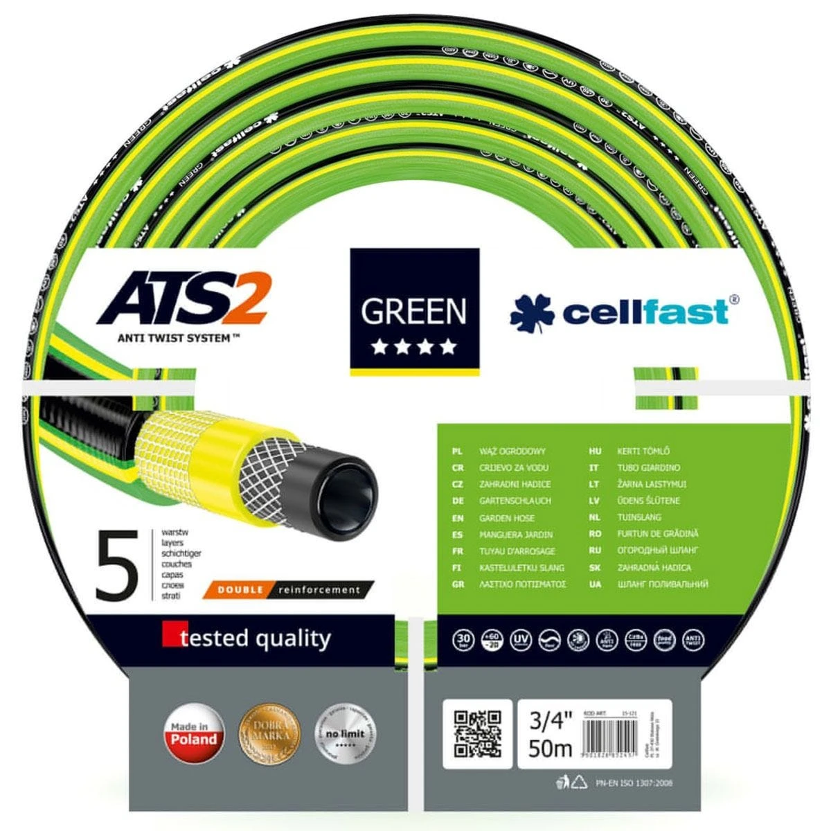 Cellfast Garden Hose Ats2 3/4 50M Green"