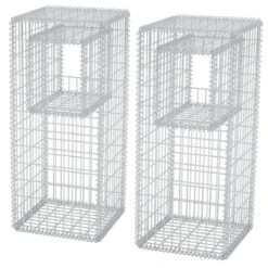Vidaxl Gabion Basket Posts/Planters 2 Pcs Steel 50X50X120 Cm