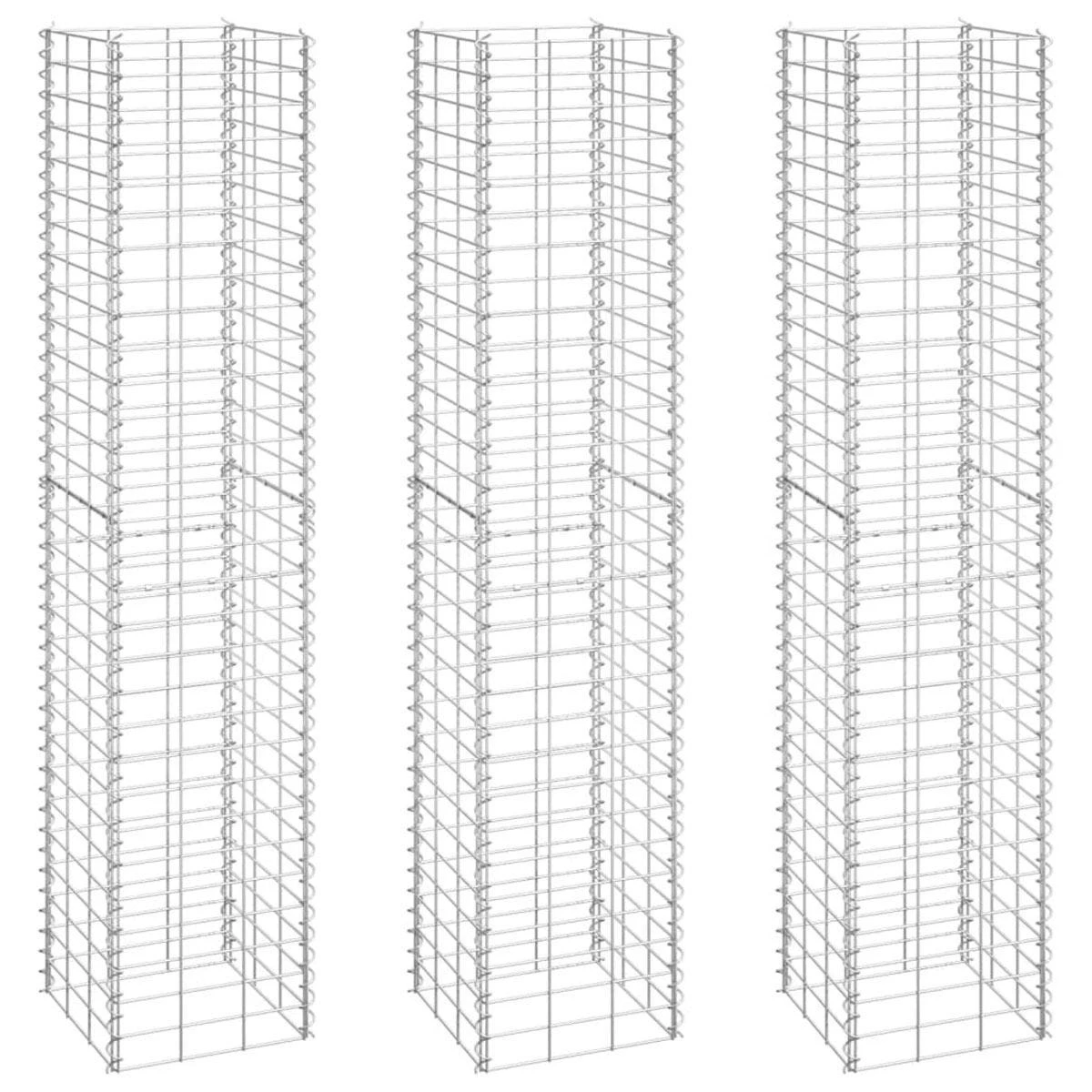 Vidaxl Gabion Raised Beds 3 Pcs 30X30X150 Cm Iron