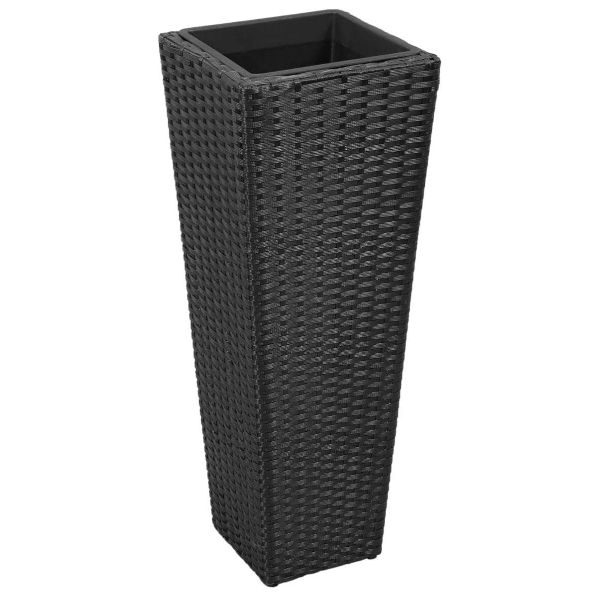 VidaXL Garden Raised Beds 3 Pcs Poly Rattan Black - Image 4