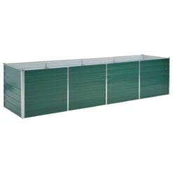 Vidaxl Garden Raised Bed Galvanised Steel 320x80x77cm Green