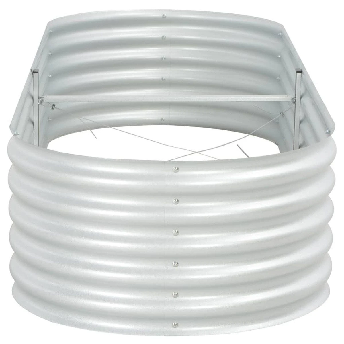 Vidaxl Garden Raised Bed 240x80x44cm Galvanised Steel Silver - Image 2