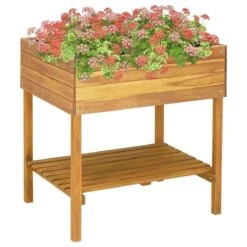 Vidaxl Raised Garden Planter 78.5x58.5x78.5cm Solid Acacia Wood