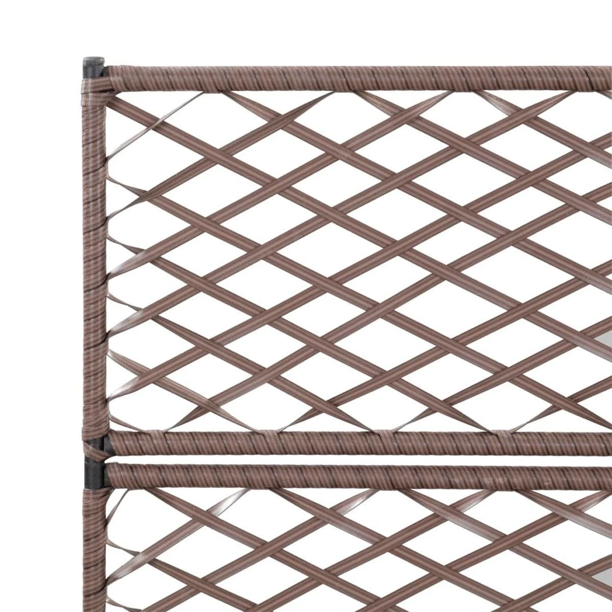Vidaxl Trellis Raised Bed With 3 Pots 83x30x130cm Poly Rattan Brown - Image 5