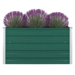 Vidaxl Raised Garden Bed 100x100x45cm Galvanised Steel Green