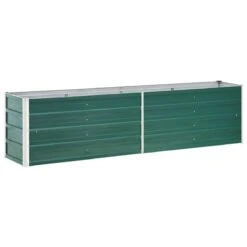 Vidaxl Garden Raised Bed Galvanised Steel 240x40x45cm Green