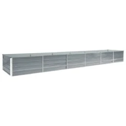 Vidaxl Garden Raised Bed Galvanised Steel 480x80x45cm Grey