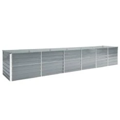 Vidaxl Garden Raised Bed Galvanised Steel 480x80x77cm Grey