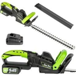 Mylek Cordless Lighweight Hedge Trimmer 20V Electric Cutter - Green & Black