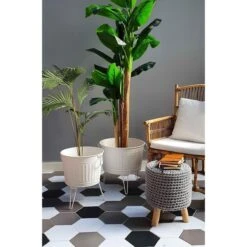 Rozi Foldable White Plant Pot 35 X 26cm