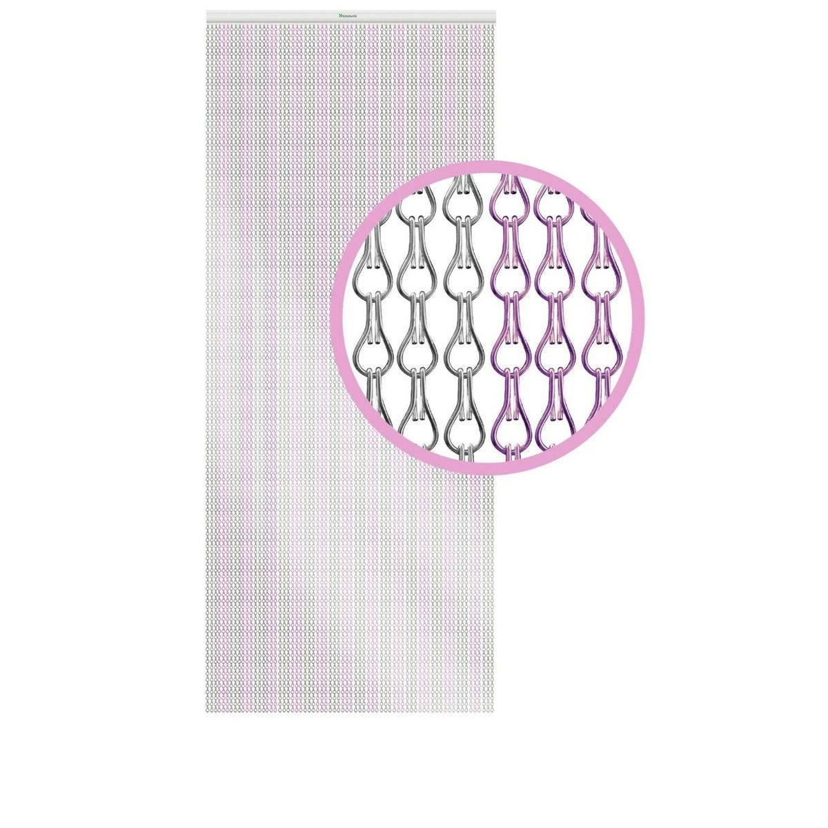 Xterminate Fly Blind Screen Chain Curtain For Doors - Pink And Silver