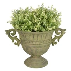 Aged Metal Aged Metal Green Urn Round - Small