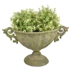 Aged Metal Aged Metal Green Urn Oval - Small