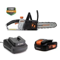 Daewoo 18V Cordless Chainsaw With 2000mAh Battery And Fast Charger