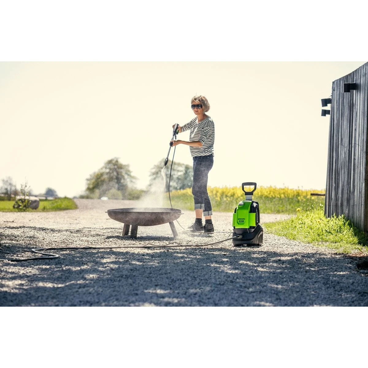 Greenworks G20 110 Bar Pressure Washer (Inc Patio Cleaner & Foam Sprayer) - Image 3