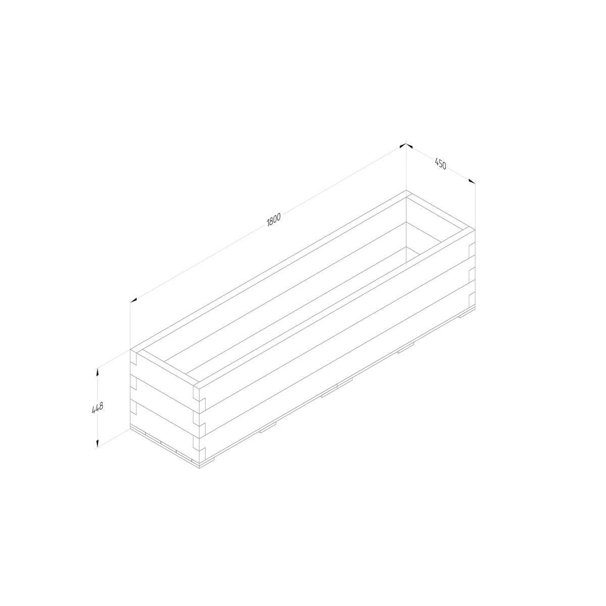 Forest Garden Caledonian Long Raised Bed With Base 45 X 180cm - Image 7