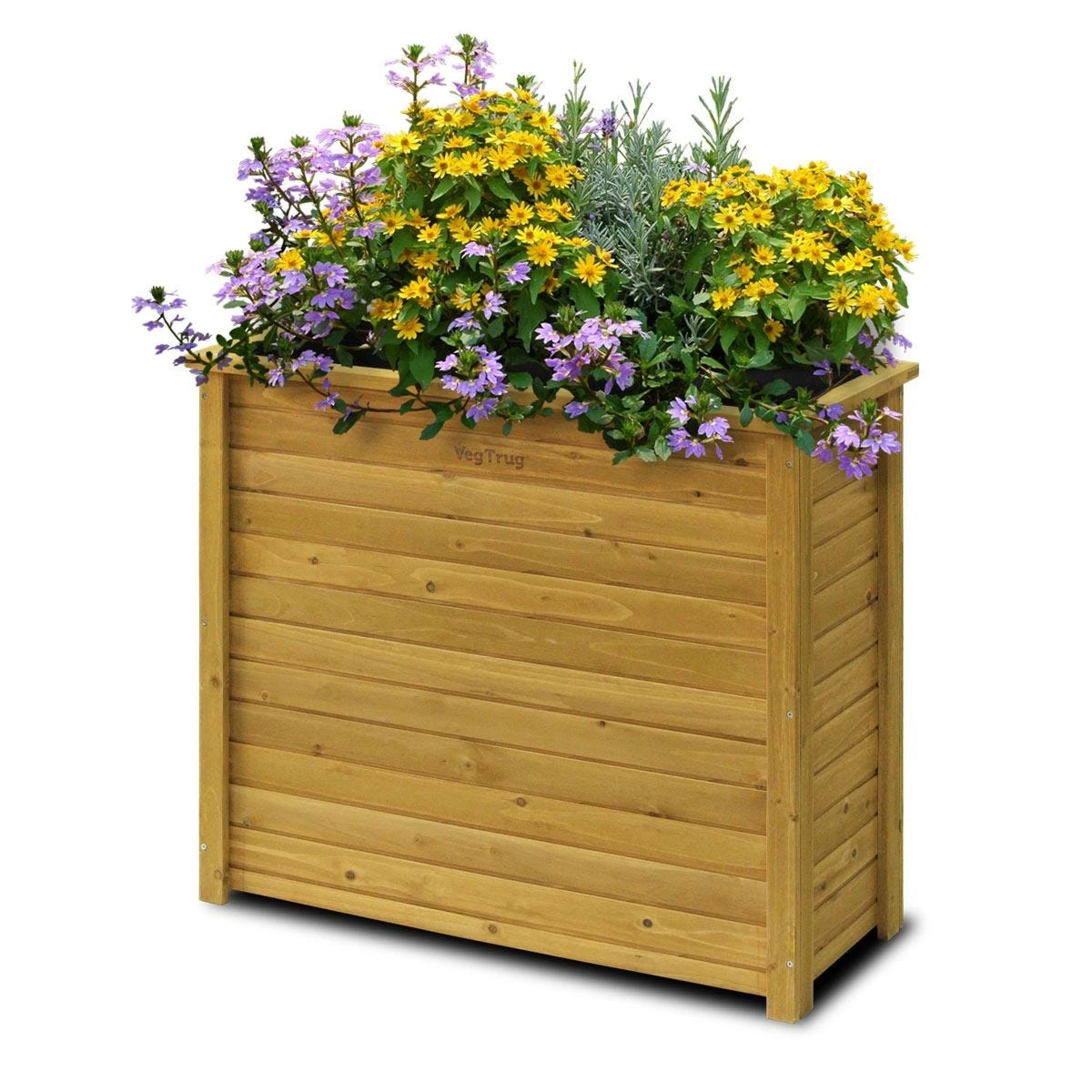 VegTrug Wooden Planter Rectangle Tall - Natural (FSC 100%)