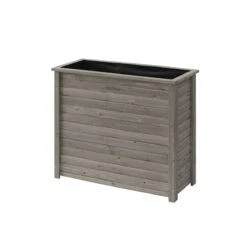 VegTrug Wooden Planter Rectangle Tall - Grey Wash (FSC 100%)