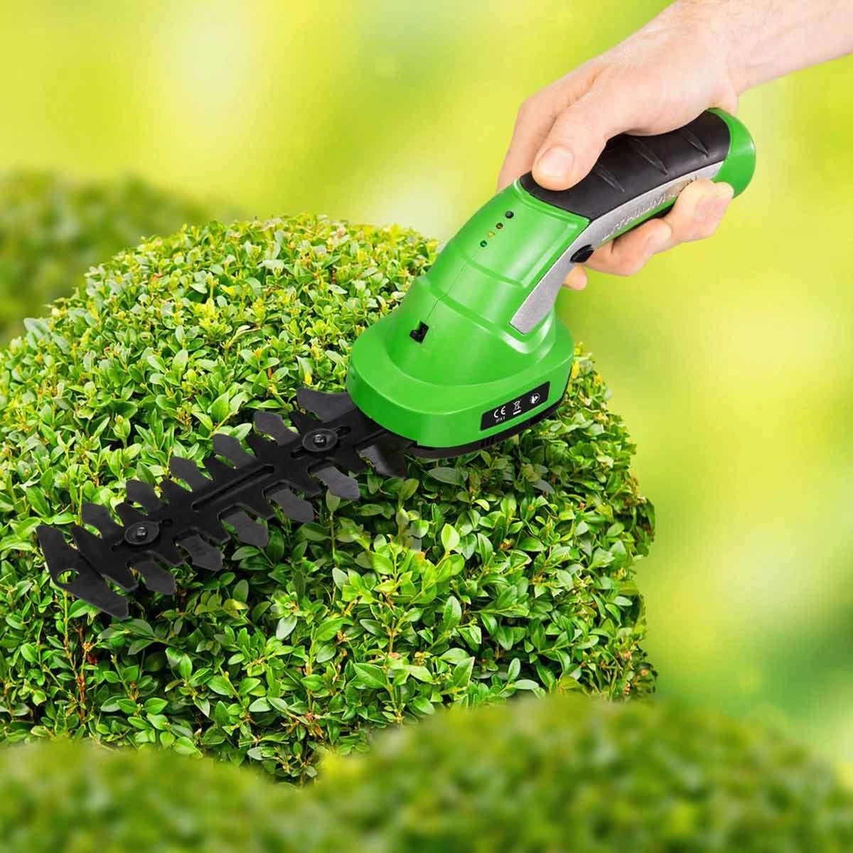 Tectake Cordless Hedge Trimmer With 2 Attachments And Telescopic Pole Incl. Battery Green - Image 2