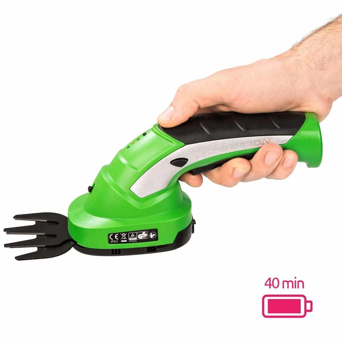 Tectake Cordless Hedge Trimmer With 2 Attachments And Telescopic Pole Incl. Battery Green - Image 7