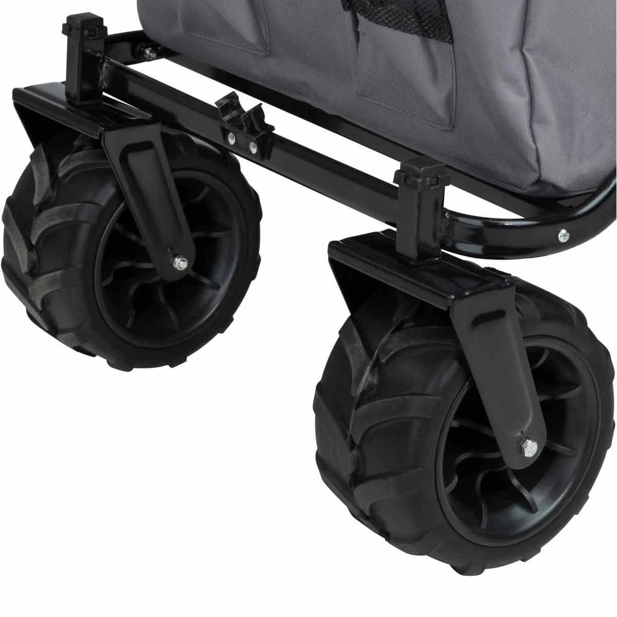 Tectake Foldable Garden Trolley With Wide Tires (80Kg Max Load) Grey - Image 5