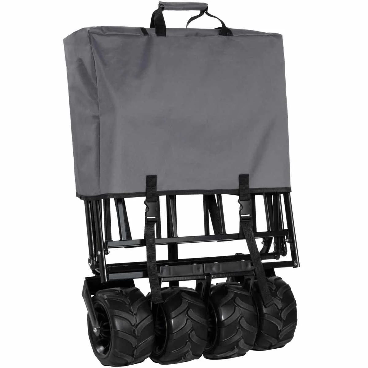 Tectake Foldable Garden Trolley With Wide Tires (80Kg Max Load) Grey - Image 9