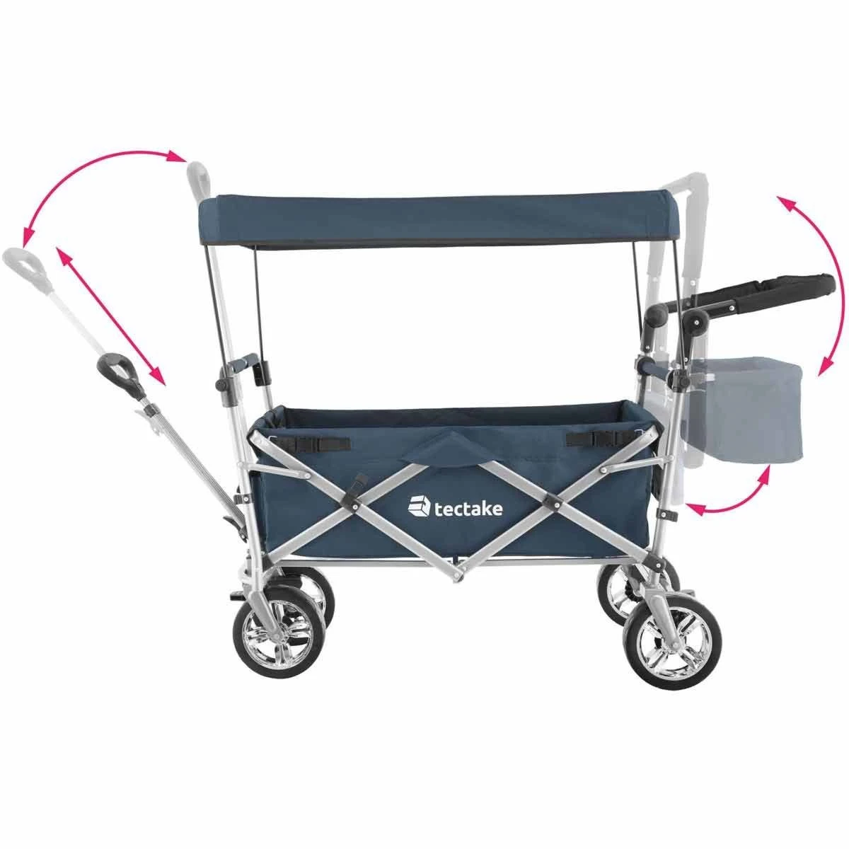 Tectake Foldable Garden Trolley With Carry Bag Blue - Image 3