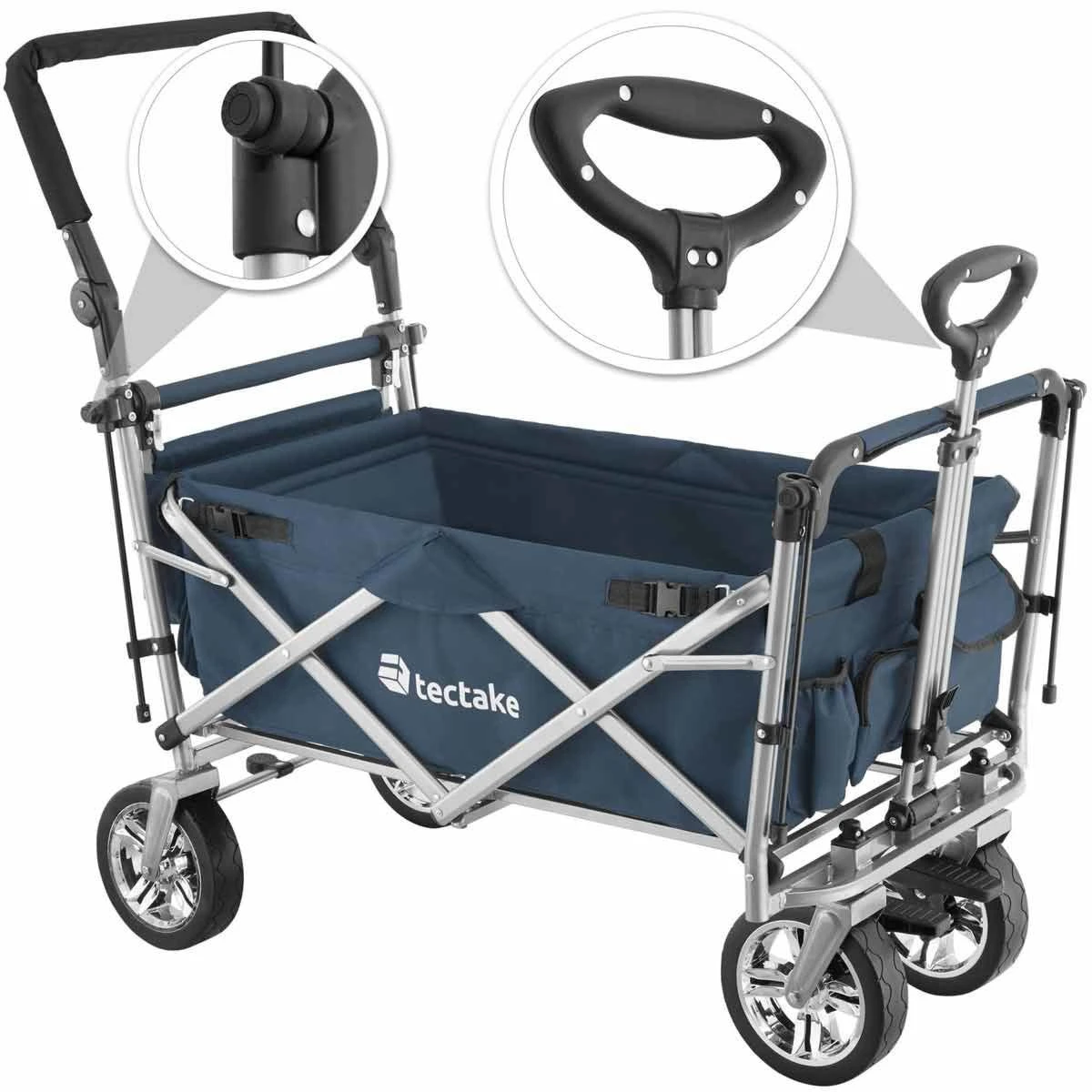 Tectake Foldable Garden Trolley With Carry Bag Blue - Image 5