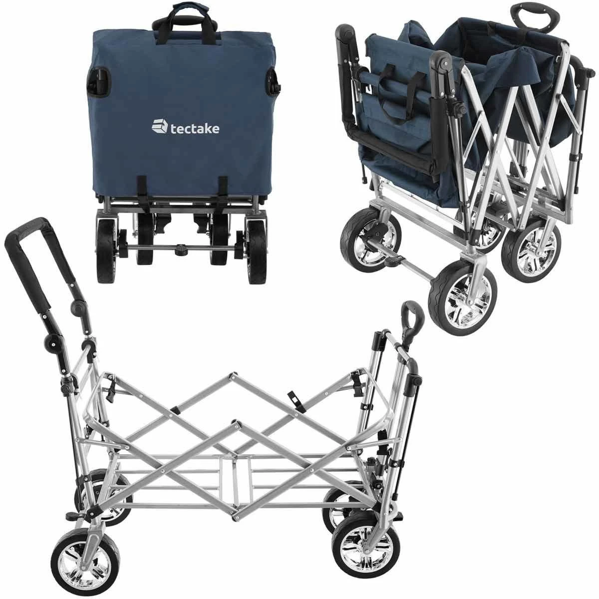 Tectake Foldable Garden Trolley With Carry Bag Blue - Image 8