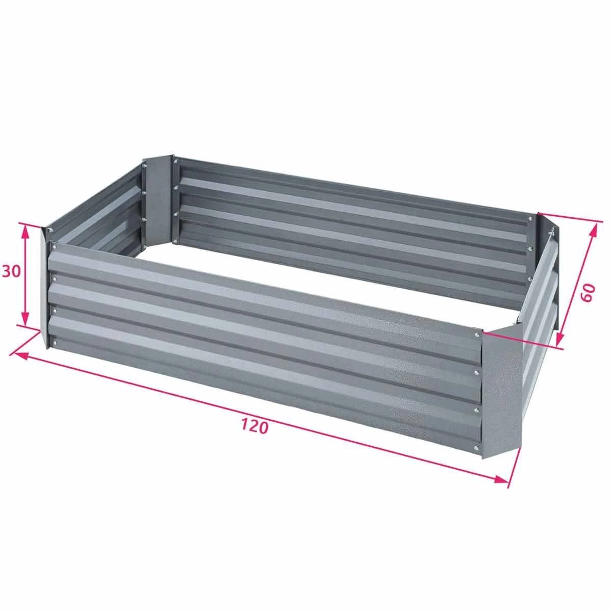 Tectake Pimpinella Zinc-plated Raised Bed Grey - Image 6