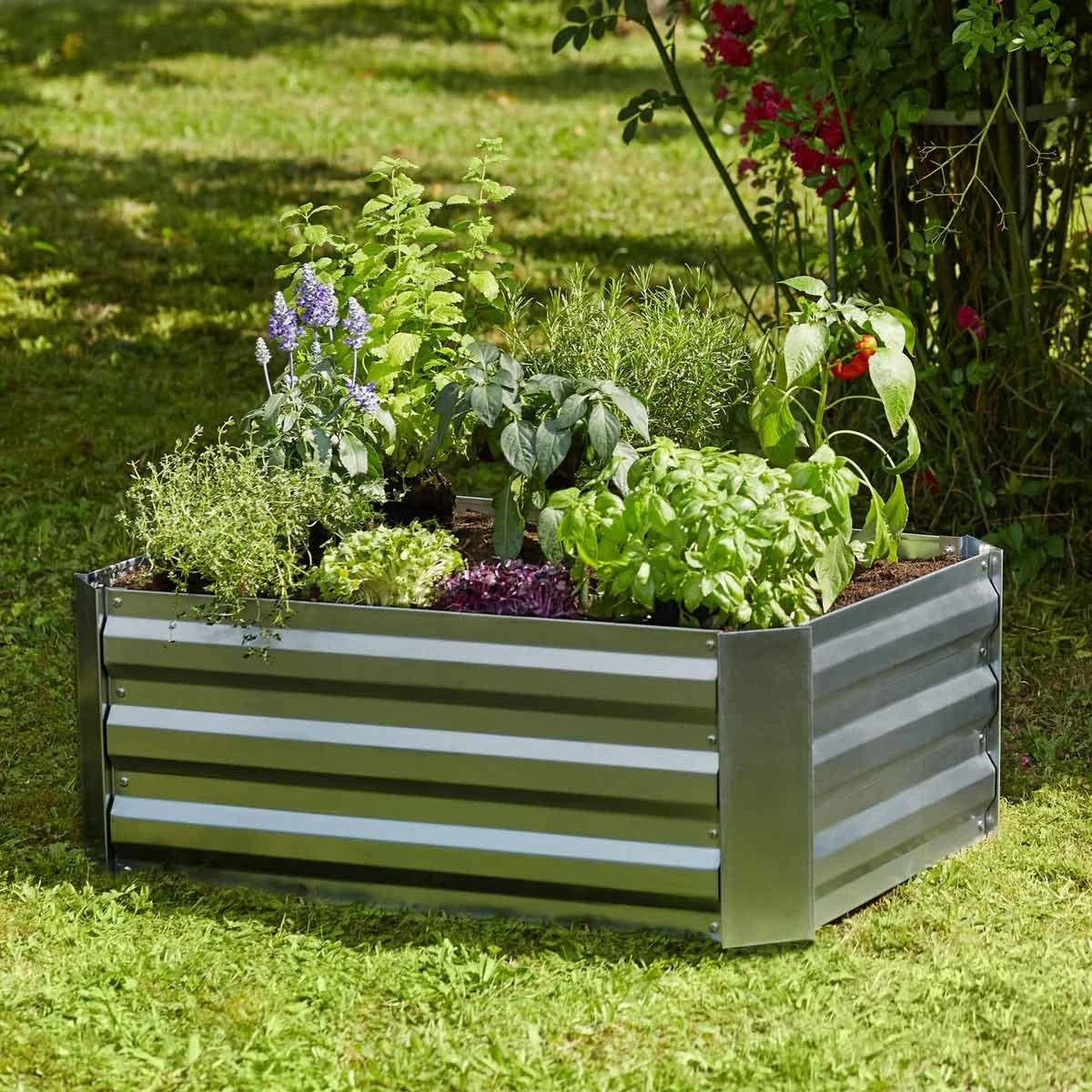 Tectake Raised Bed Valeriana With Zinc-plating (80X60X30cm) Grey - Image 2