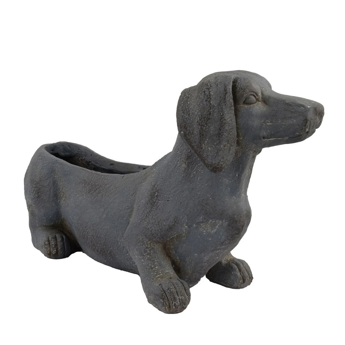 Solstice Sculptures Sausage Dog Planter 30Cm Blue Iron Effect - Image 3