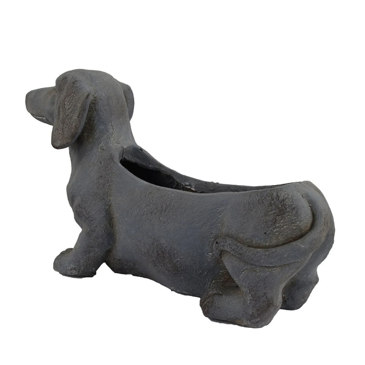 Solstice Sculptures Sausage Dog Planter 30Cm Blue Iron Effect - Image 4