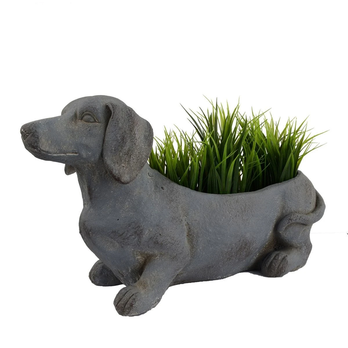 Solstice Sculptures Sausage Dog Planter 30Cm Blue Iron Effect - Image 6