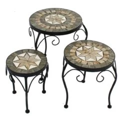 Summer Terrace Brava Round Plantstand Set Of 3 Low